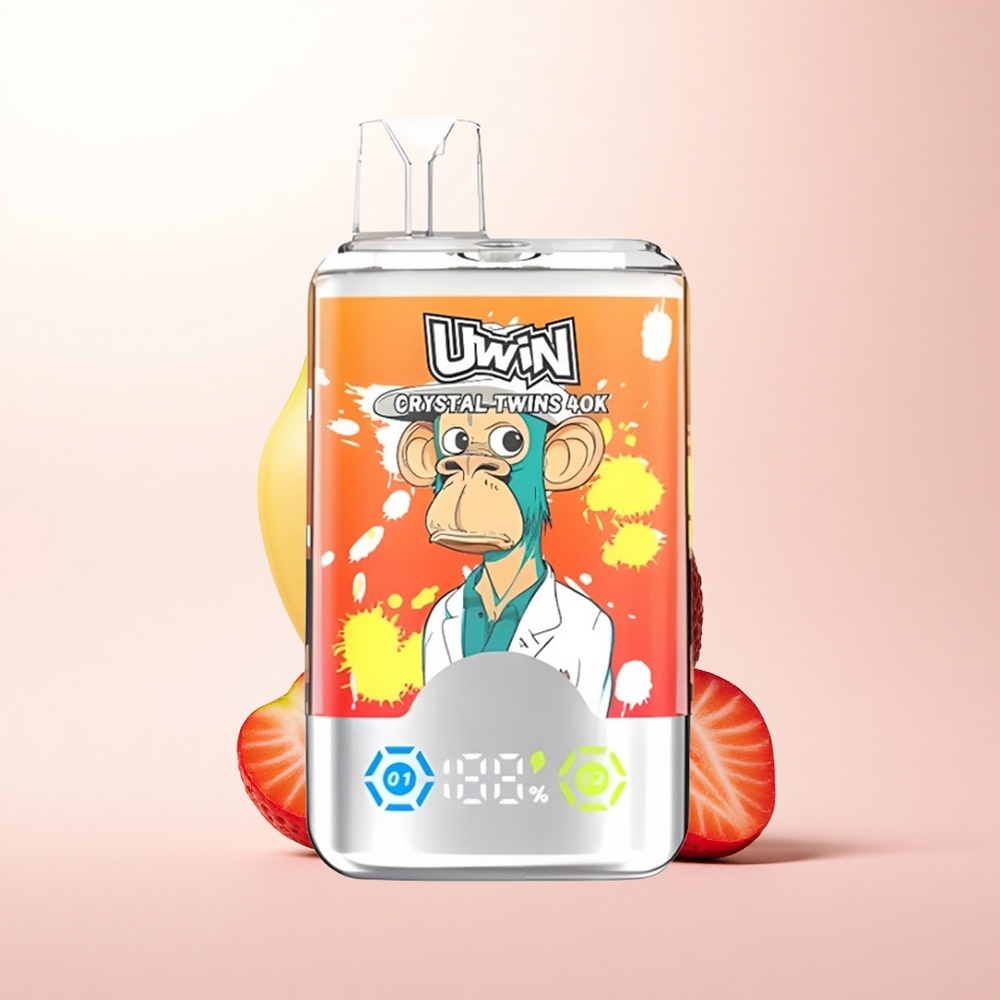 Uwin Crystal Twins 40000 Puffs Strawberry Banana Love Twin 32ml 5% Nicotine