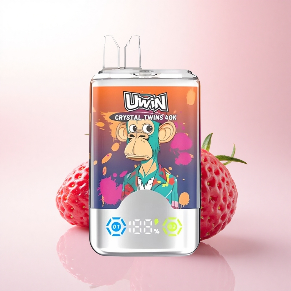Uwin Crystal Twins 40000 Puffs Strawberry Raspberry Cherry Dual Flavor 850mAh Mr Blue