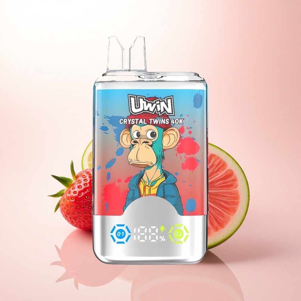 Uwin Crystal Twins 40000 Puffs Strawberry Watermelon Lemon Lime Dual Flavor 850mAh