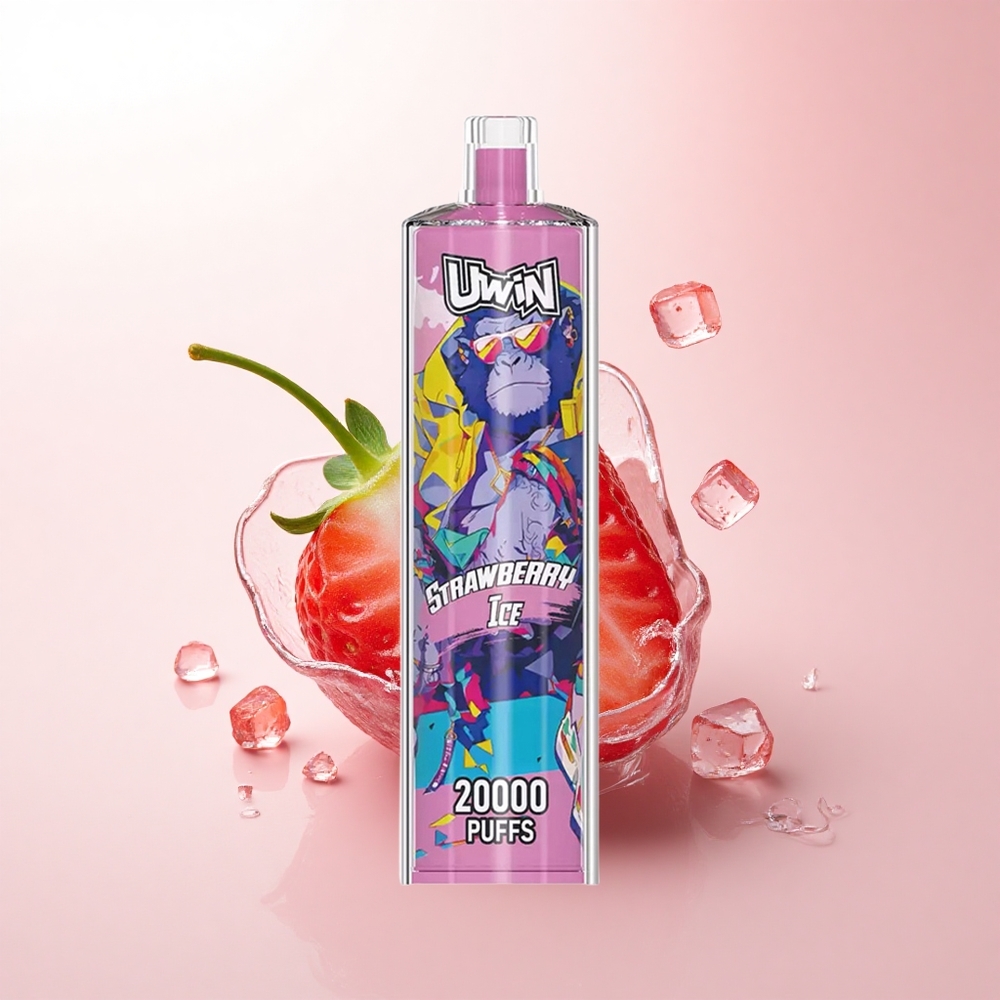 Uwin Shisha Hookah Crystal 20000 Puffs Strawberry Ice 0% Nicotine 22ml 650mAh