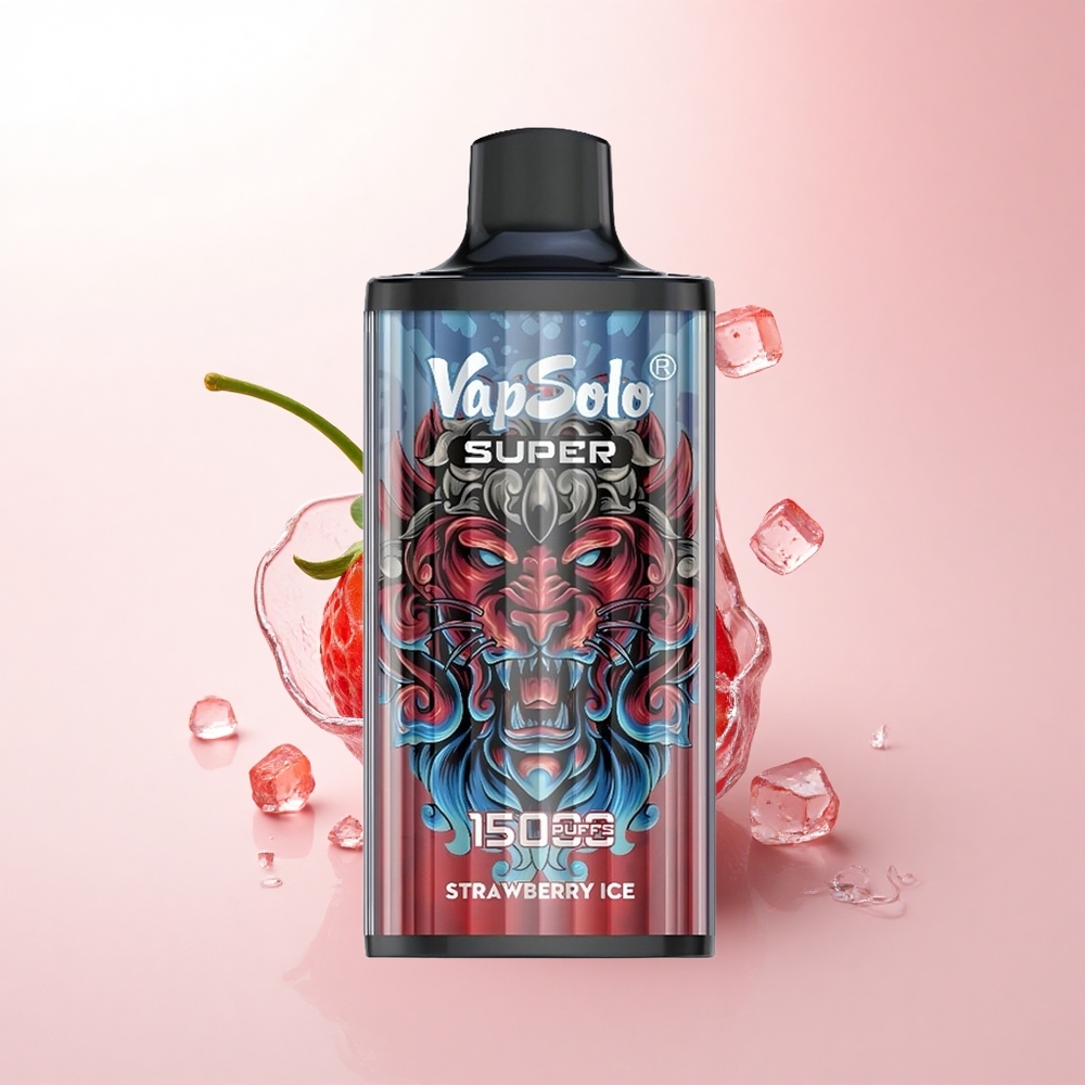 Vapsolo Super 15000 Puffs Strawberry Ice 40ml 850mAh Type-C
