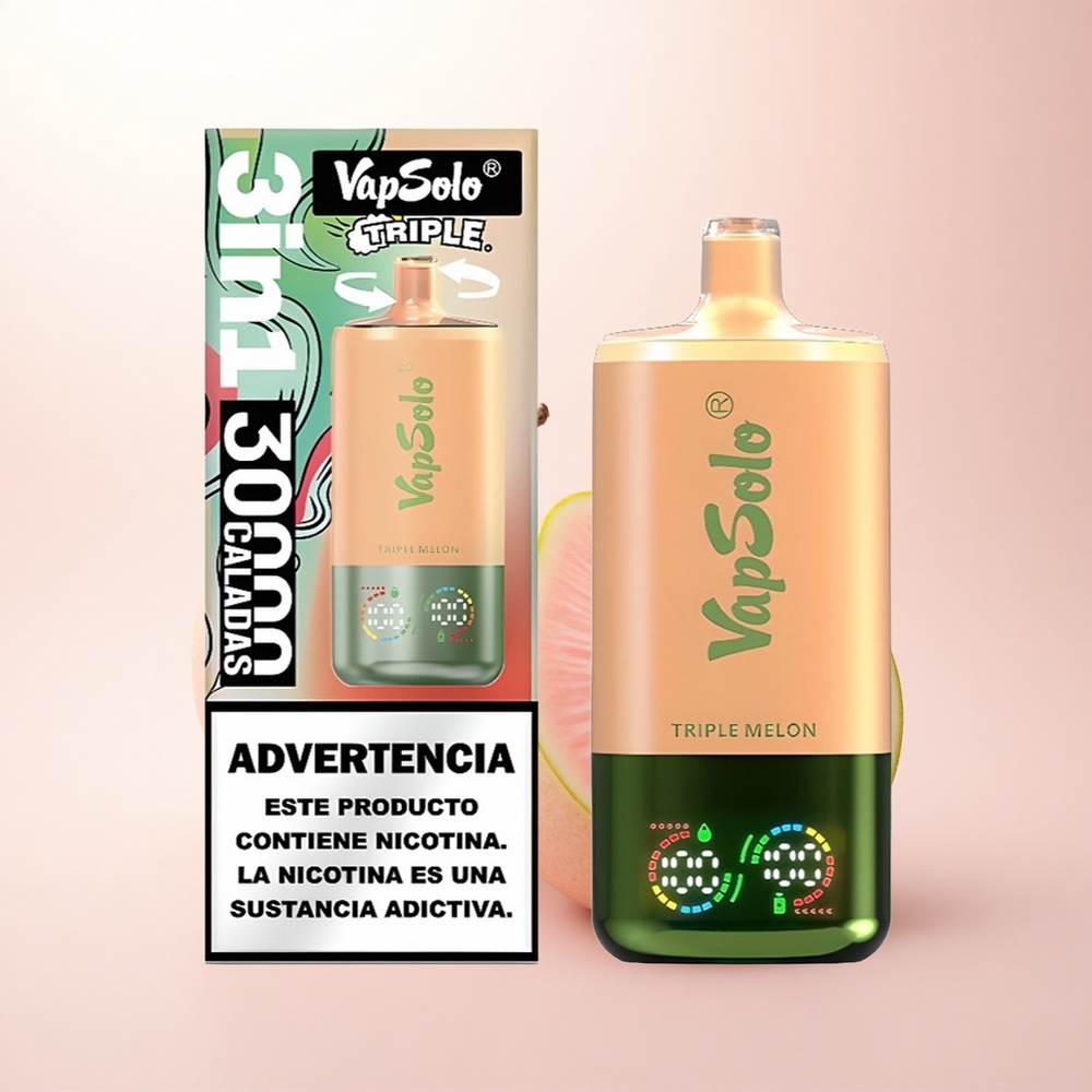 Vapsolo Triple 30000 Puffs Triple Melon 40ml 20mg Nicotine