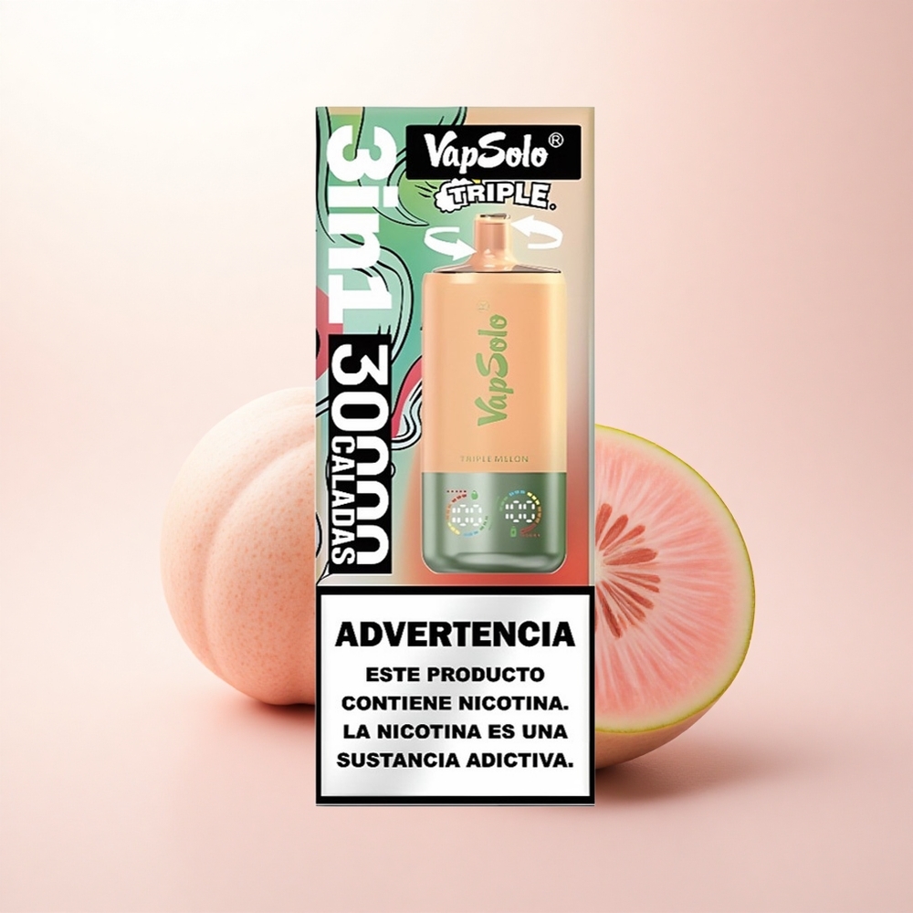 Vapsolo Triple 30000 Puffs Triple Melon 40ml 20mg Nicotine