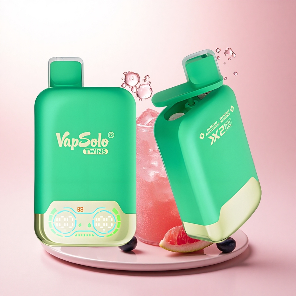 Vapsolo Twins 20000 Puffs Blueberry Blackcurrant & Grapefruit Refresher with 40ml E-Liquid and 50mg/ml Nicotine