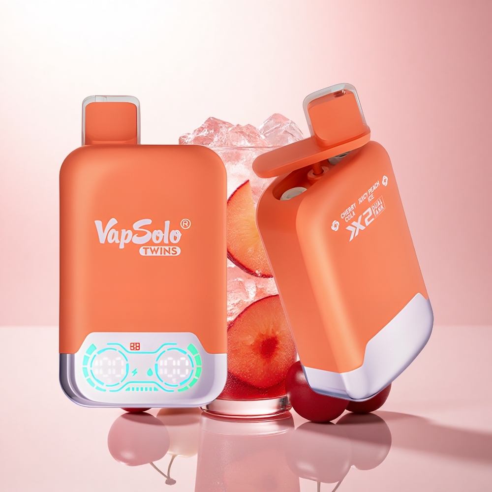Vapsolo Twins 20000 Puffs Cherry Cola & Juicy Peach Ice 40ml Twin Tank Type-C