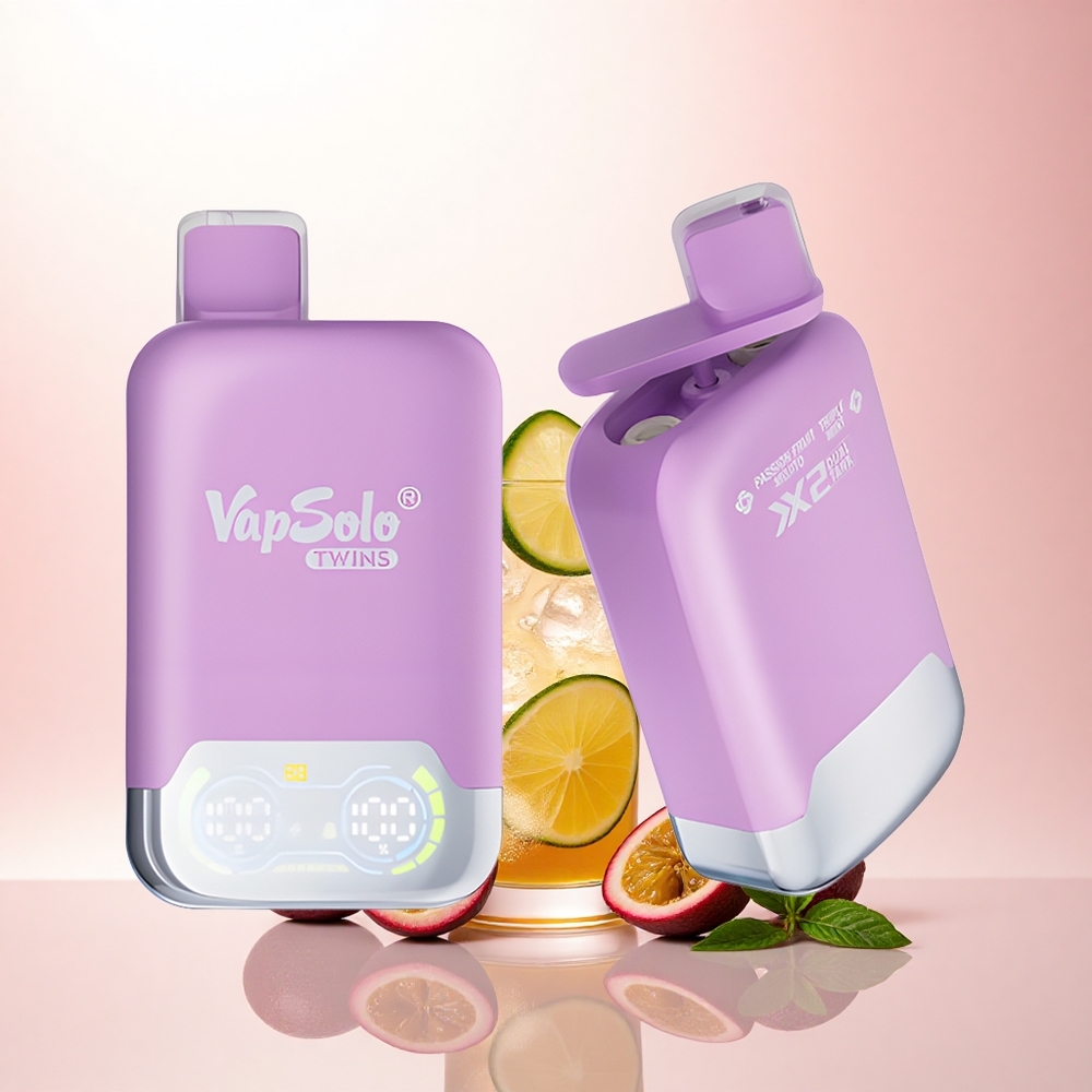 Vapsolo Twins 20000 Puffs Passion Fruit Mojito & Triple Mint Double Tank 40ml Nicotine 20mg/50mg Type-C