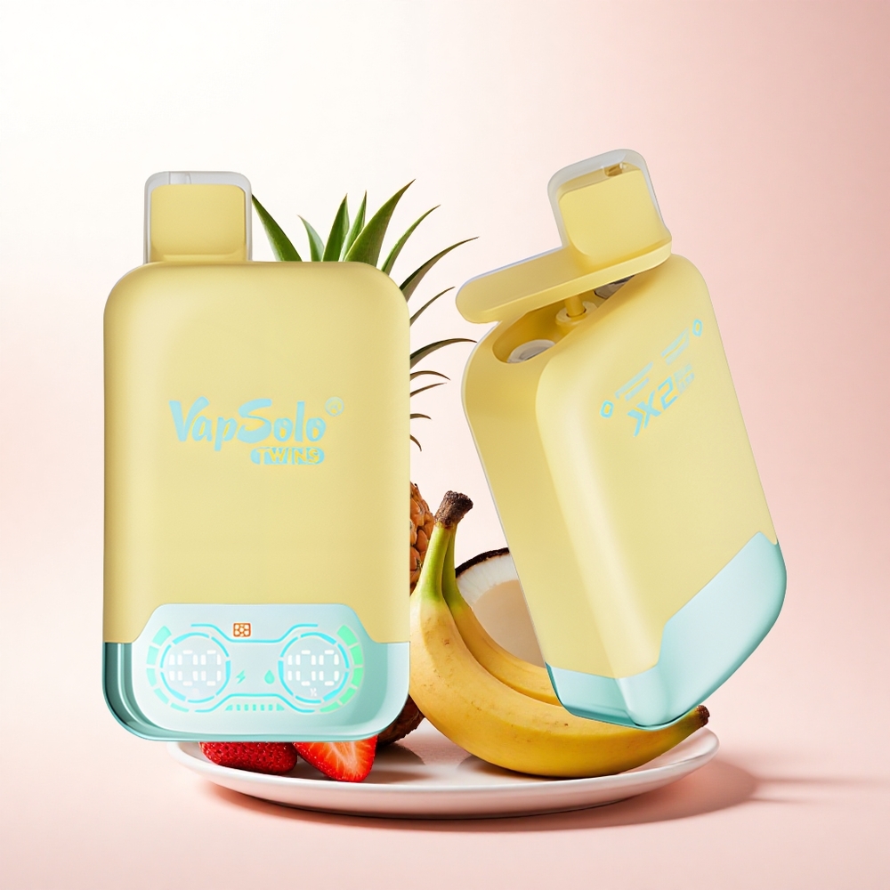 Vapsolo Twins 20000 Puffs Pineapple Coconut & Strawberry Banana 40ml E-Liquid 20mg Nicotine Type-C