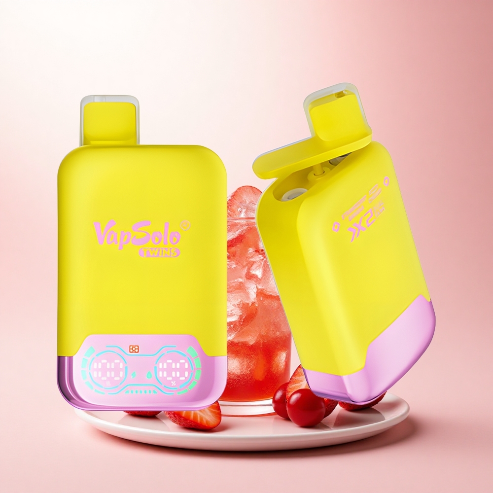 Vapsolo Twins 20000 Puffs Strawberry Banana & Fizzy Cherry 40ml Dual Tank Type-C