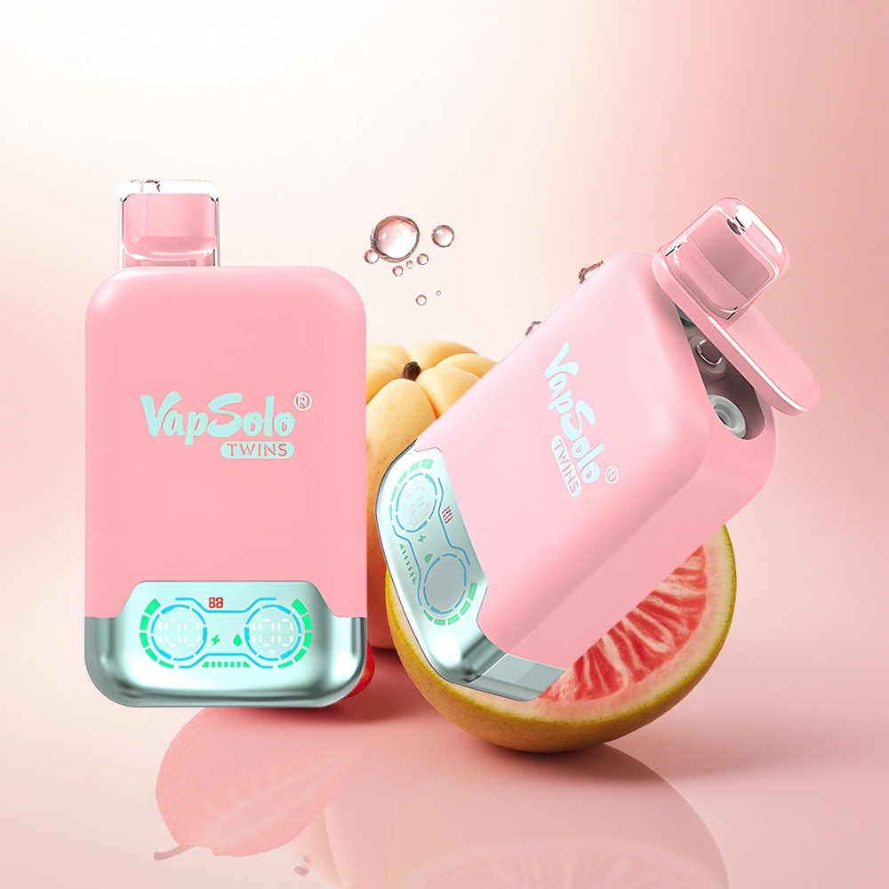 Vapsolo Twins 20000 Puffs Strawberry Ice & Mango Peach Watermelon 40ml E-Liquid 20mg Nicotine Type-C