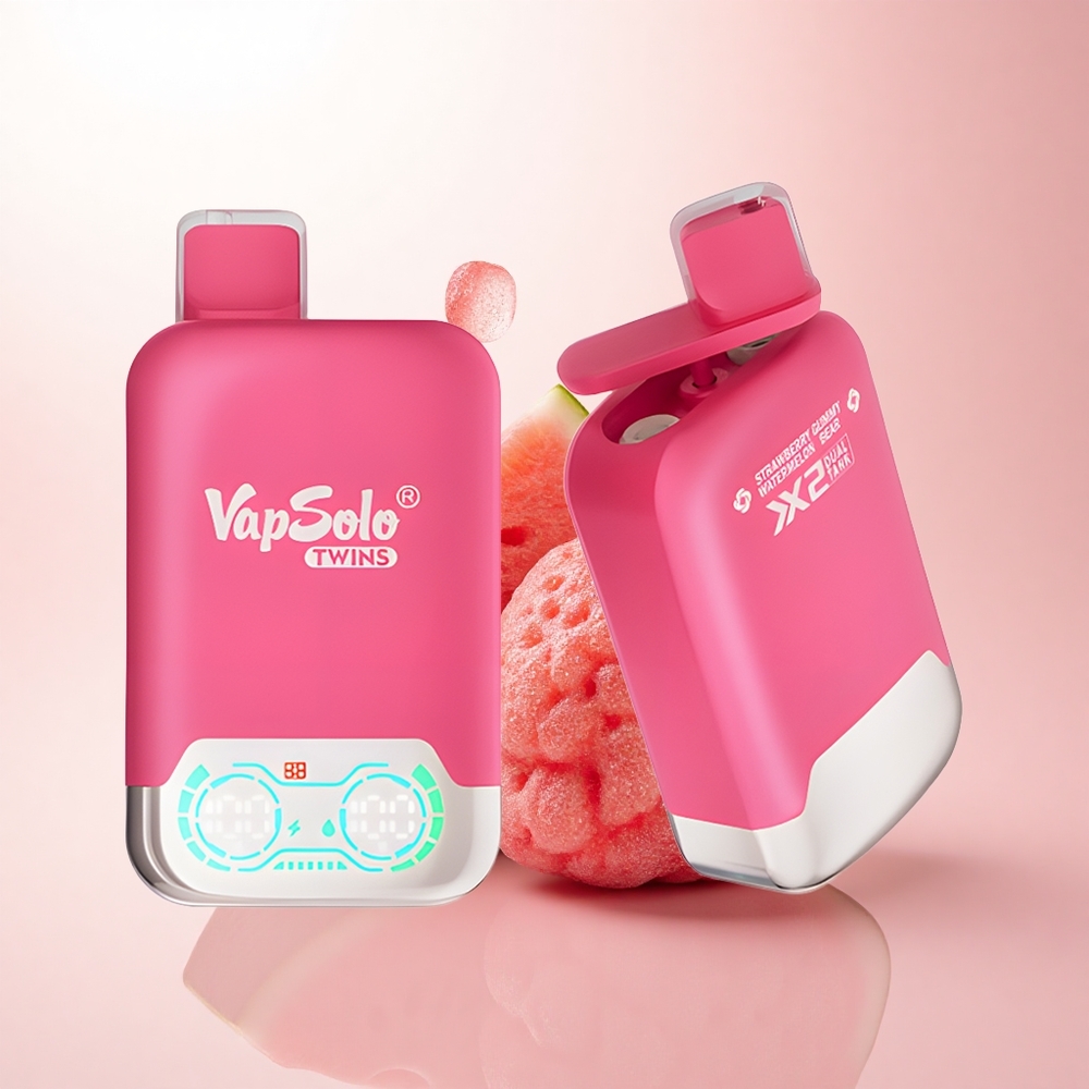 Vapsolo Twins 20000 Puffs Strawberry Watermelon & Gummy Bear 40ml Nicotine 20mg/50mg Type-C