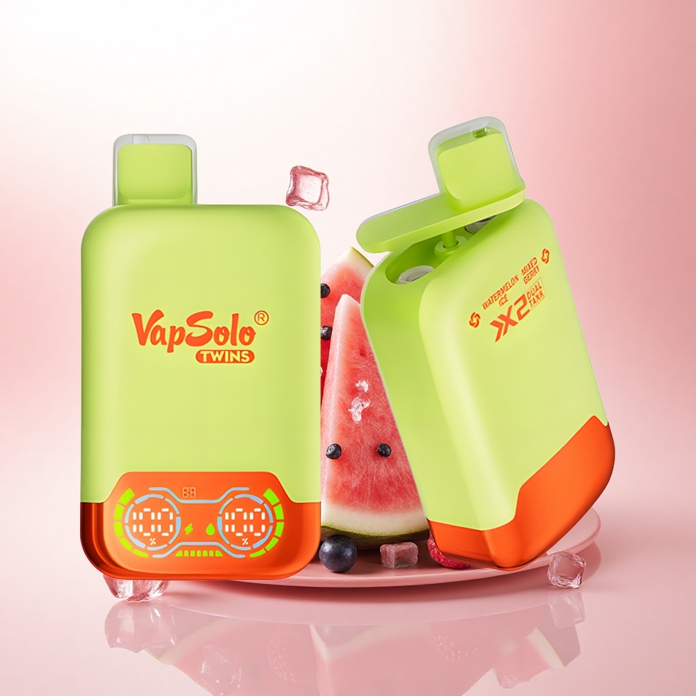 Vapsolo Twins 20000 Puffs Watermelon Ice & Mixed Berry 40ml 20mg Nicotine Type-C