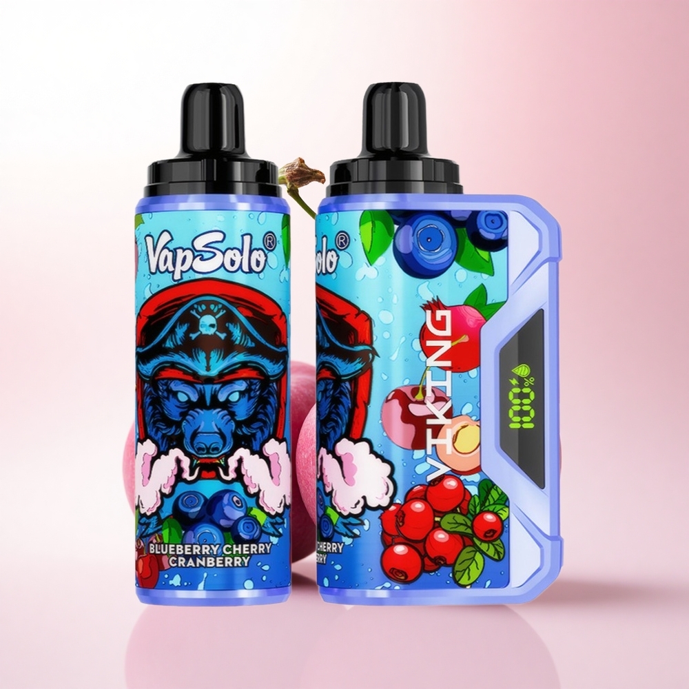 VapSolo VIKING 12000 Puffs Blueberry Cherry Cranberry 22ml Nicotine 20mg/ml Type-C