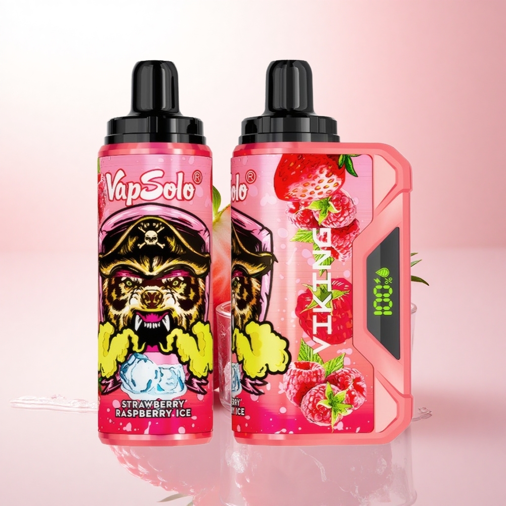 VapSolo VIKING 12000 Puffs Strawberry Raspberry Ice 22ml Nicotine 20mg/ml Type-C
