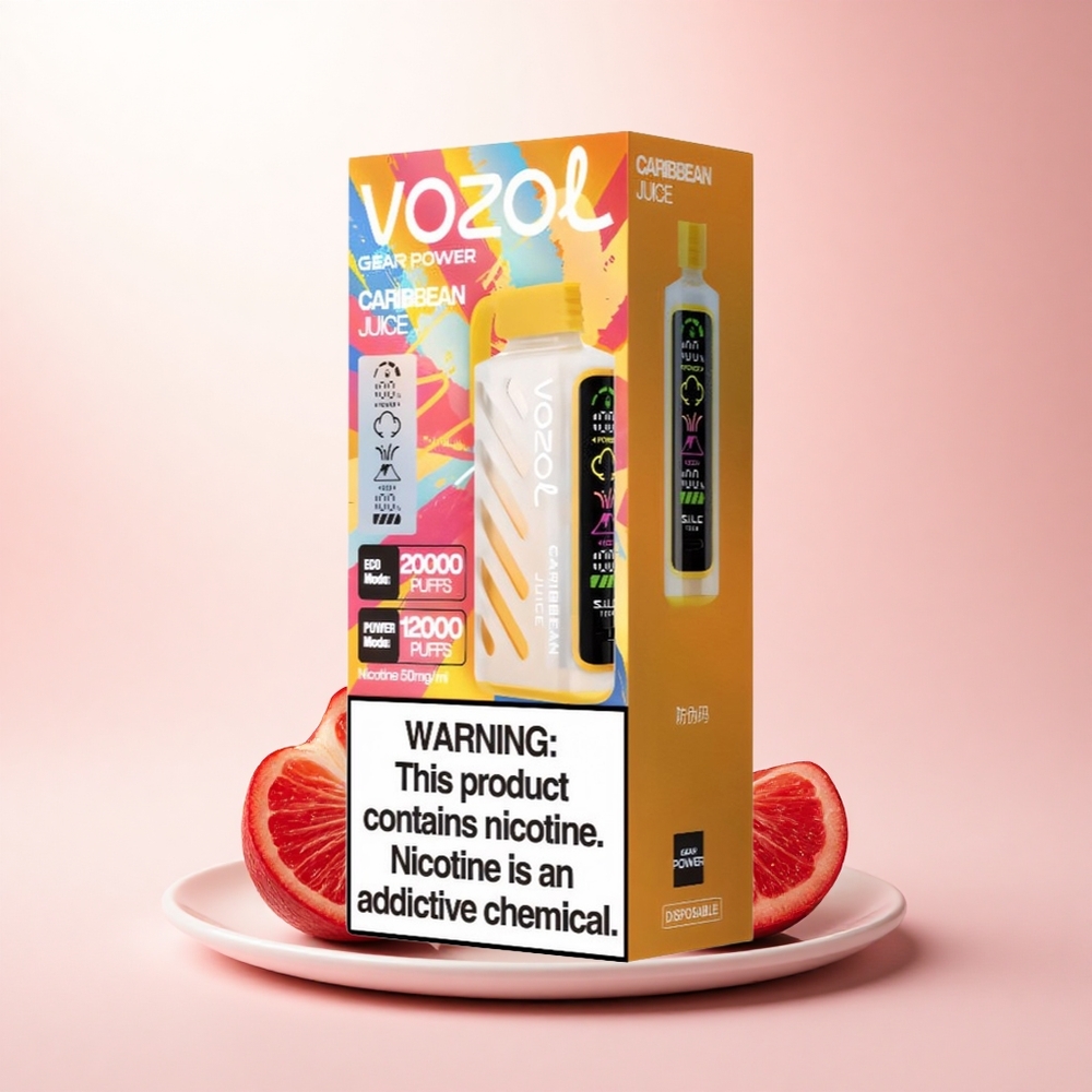 VOZOL Gear Power 20000 Puffs Caribbean Juice Dual Mesh 20mL 5% Nicotine