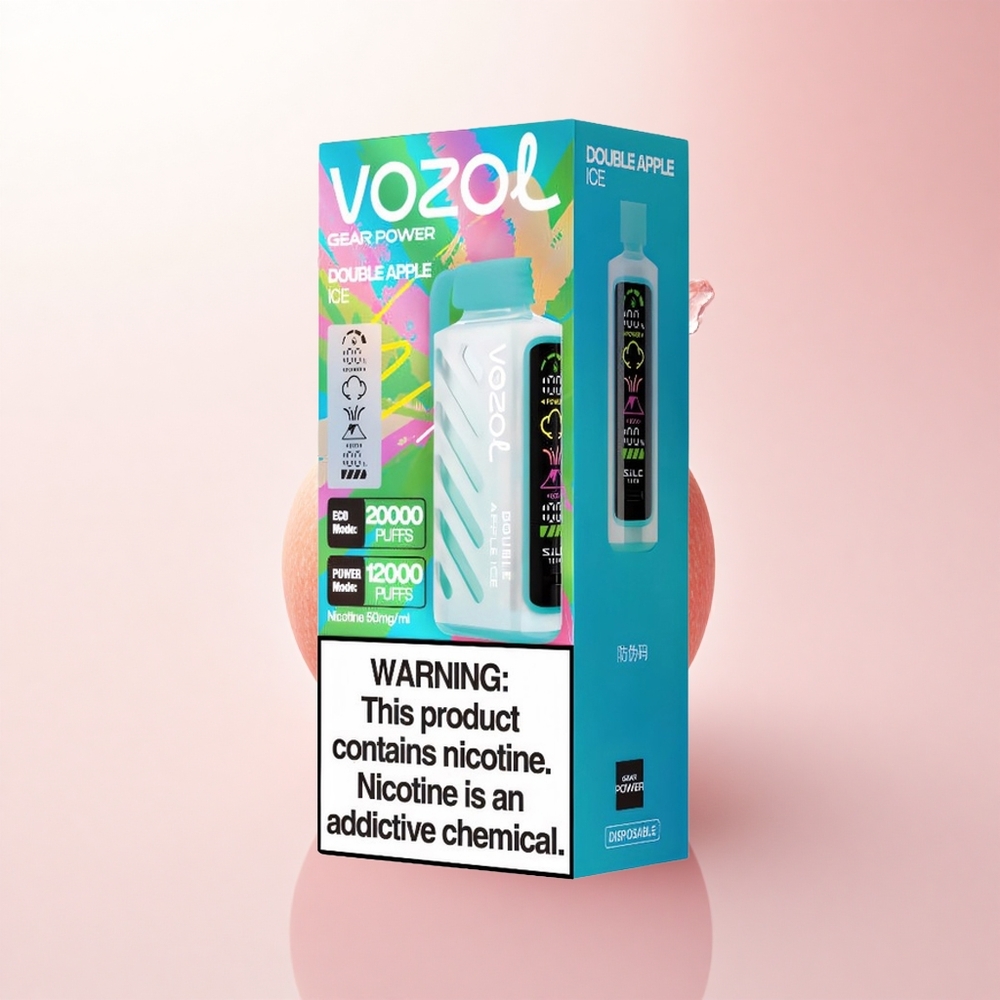 VOZOL Gear Power 20000 Puffs Double Apple Ice with Dual Mesh Coil and 20mL Pre-Filled