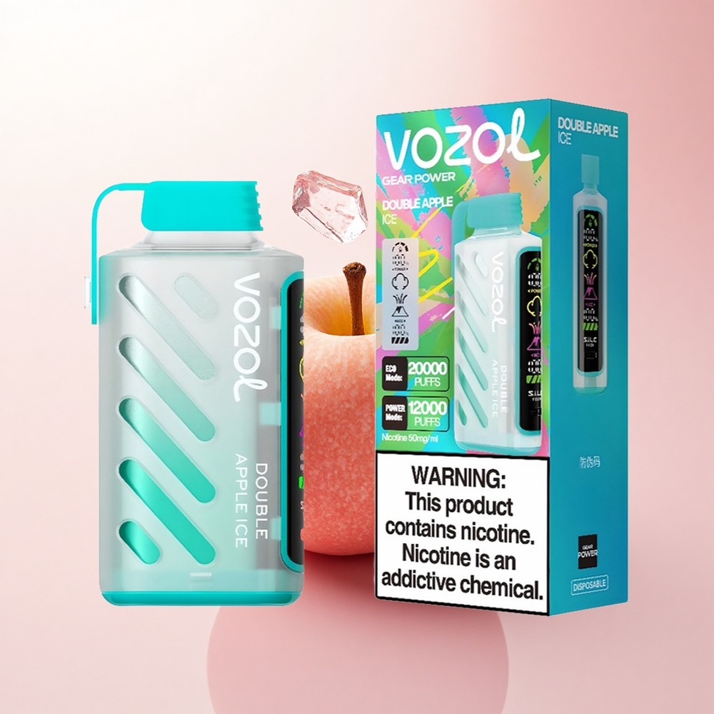 VOZOL Gear Power 20000 Puffs Double Apple Ice with Dual Mesh Coil and 20mL Pre-Filled