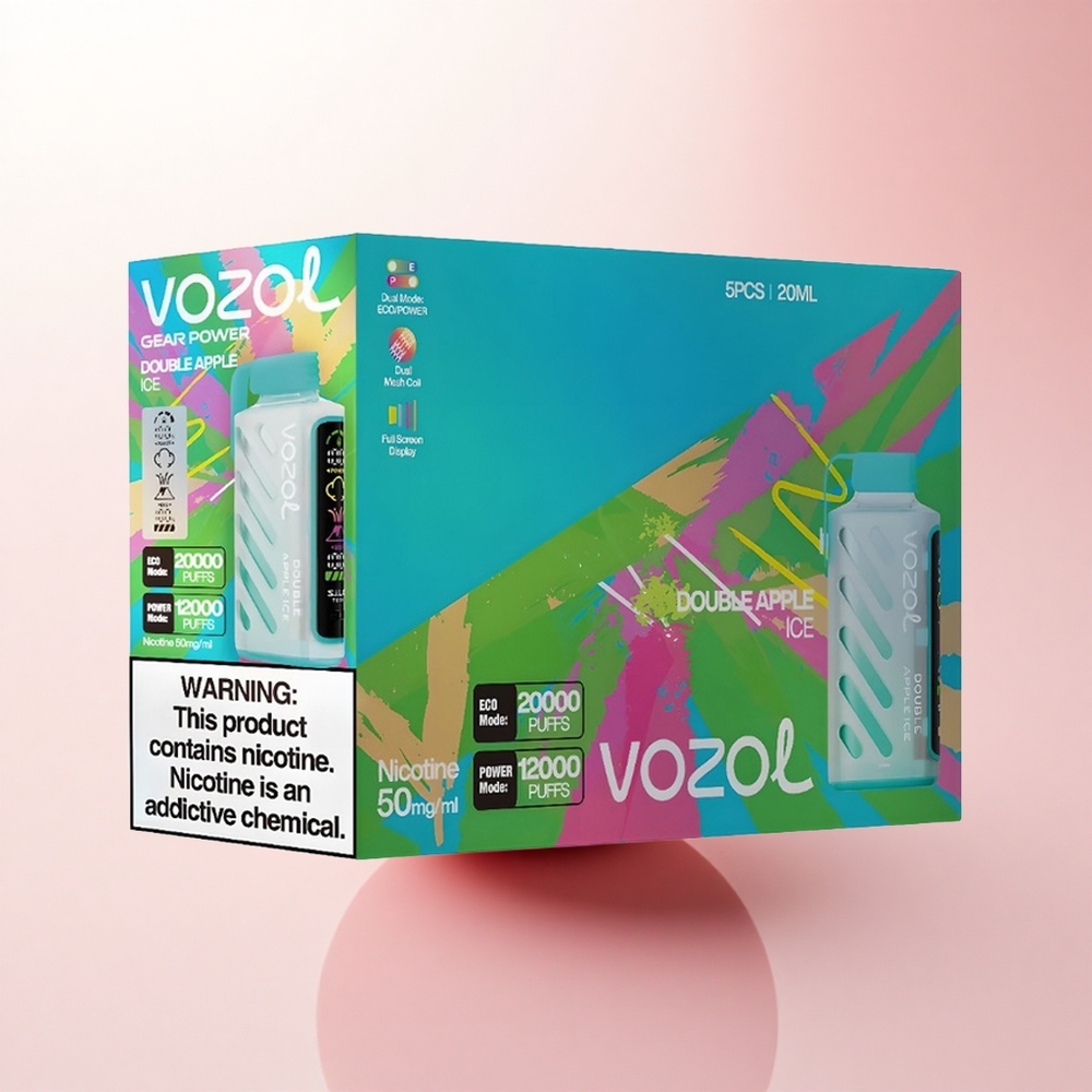 VOZOL Gear Power 20000 Puffs Double Apple Ice with Dual Mesh Coil and 20mL Pre-Filled
