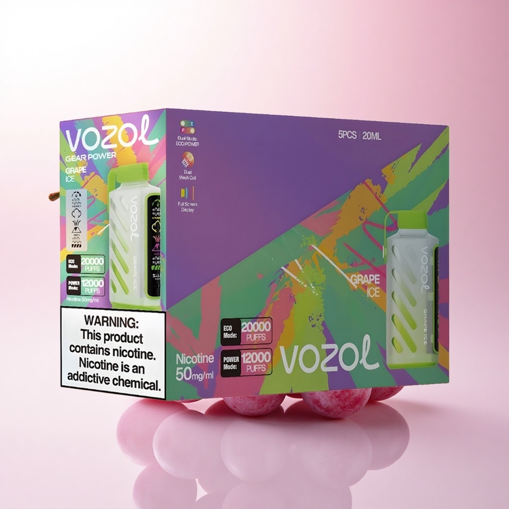 VOZOL Gear Power 20000 Puffs Grape Ice Dual Mesh 20mL 5% Nicotine
