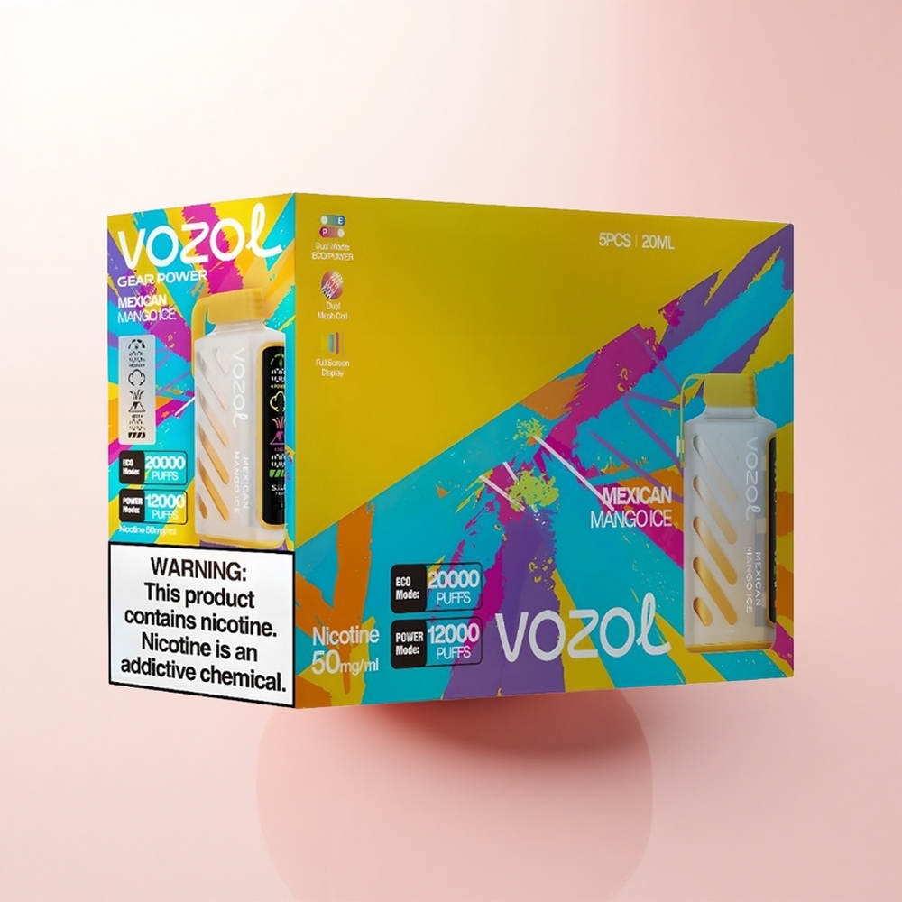 VOZOL Gear Power 20000 Puffs Mexican Mango Ice Dual Mesh 20mL 5% Nicotine