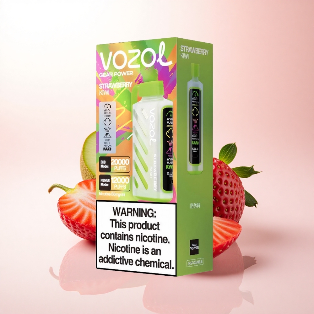 VOZOL Gear Power 20000 Puffs Strawberry Kiwi Dual Mesh 20mL 5% Nicotine