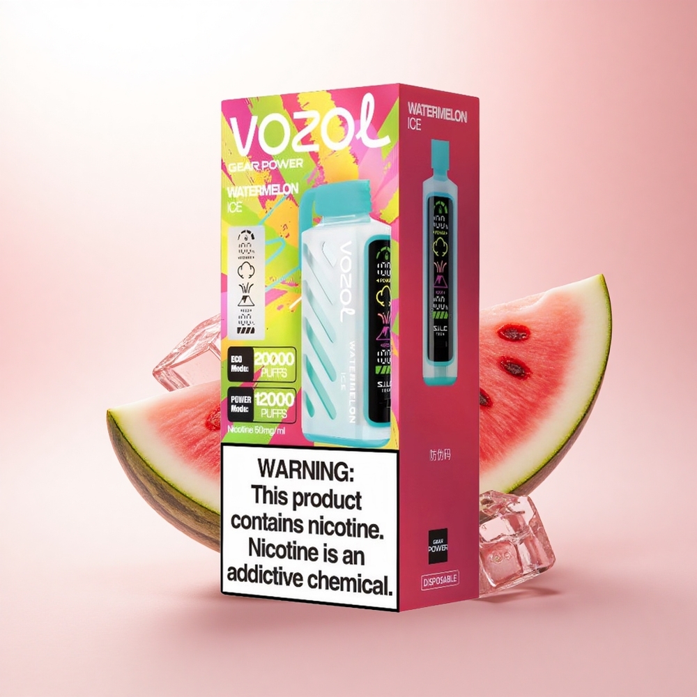 VOZOL Gear Power 20000 Puffs Watermelon Ice Dual Mesh 20mL 5% Nicotine