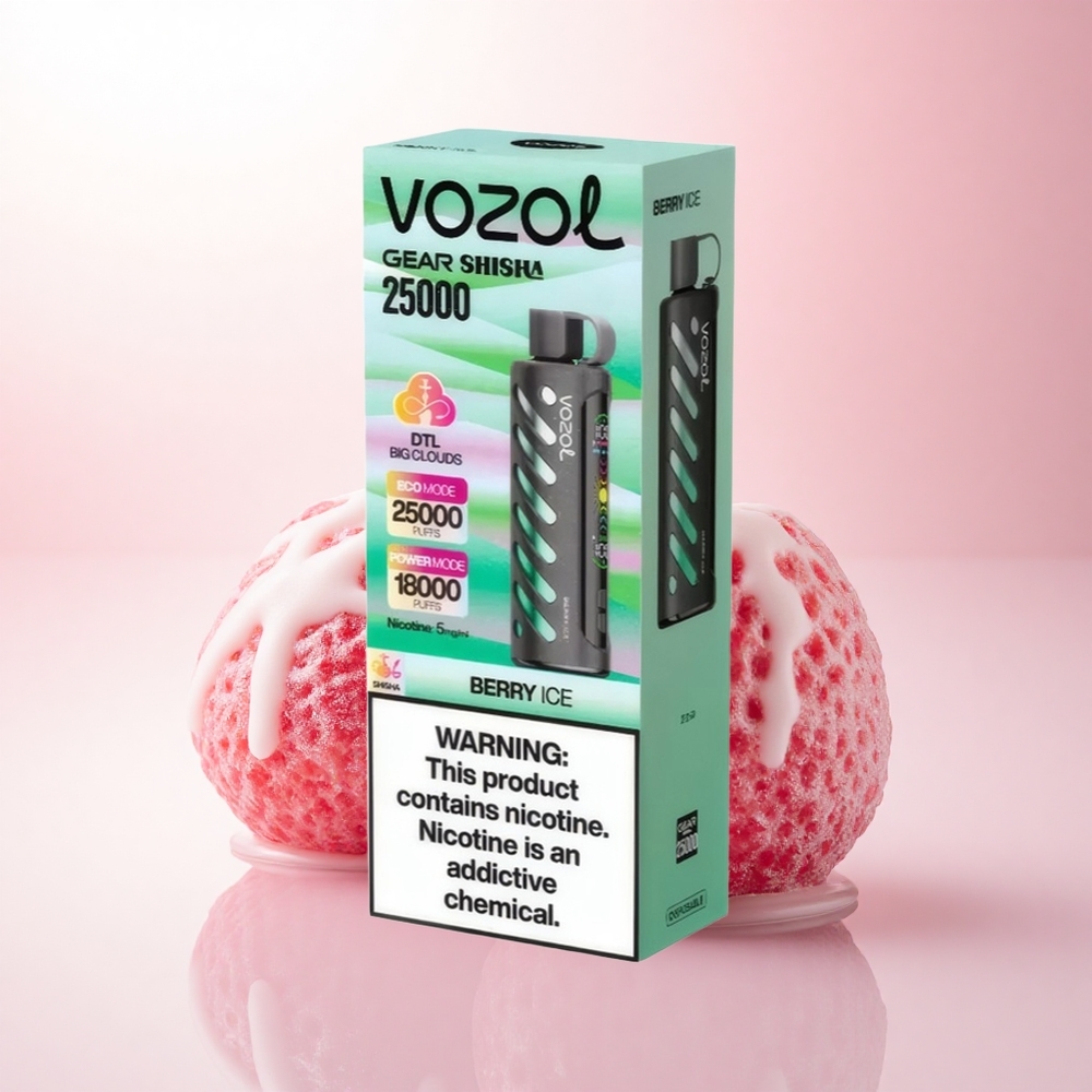 VOZOL Gear Shisha 25000 Puffs Berry Ice Dual Mesh 5mg Nicotine 1000mAh