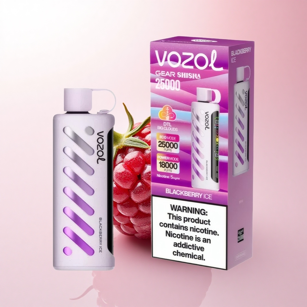 VOZOL Gear Shisha 25000 Puffs Blackberry Ice Dual Mesh 1000mAh 5mg Nicotine