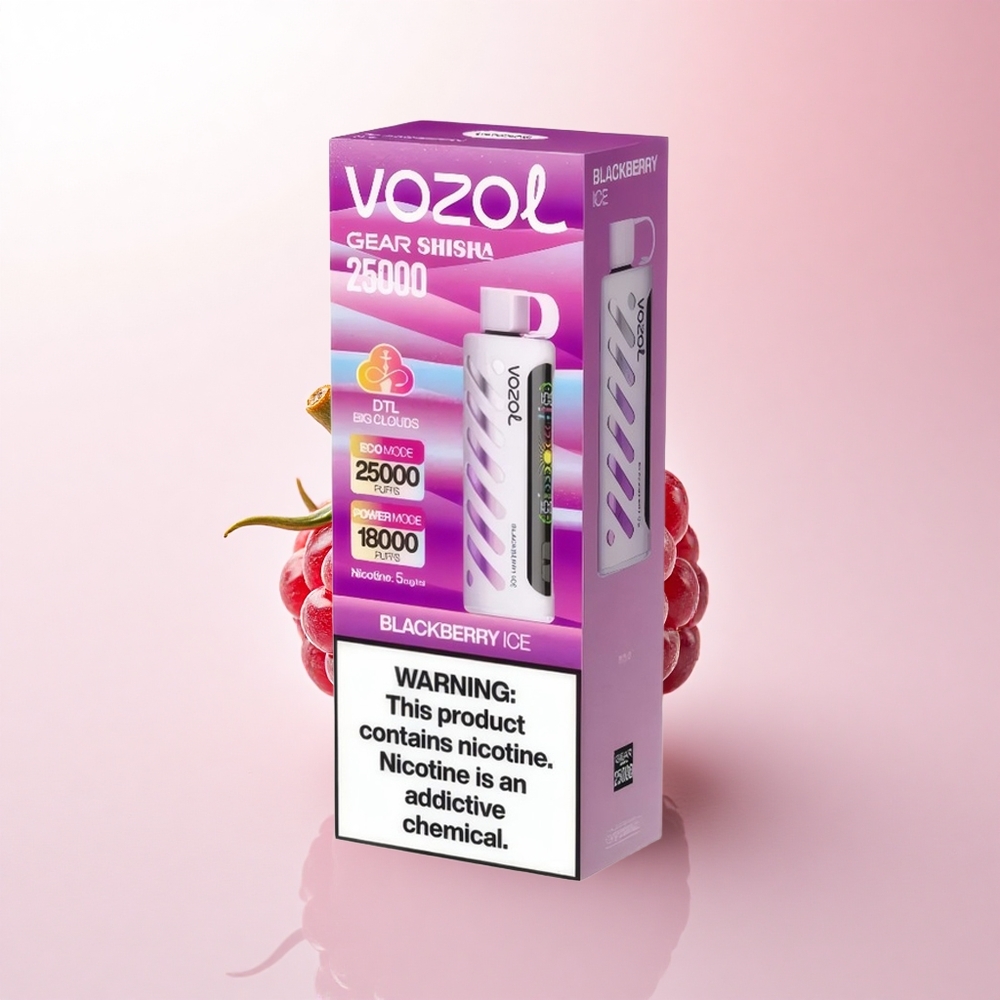 VOZOL Gear Shisha 25000 Puffs Blackberry Ice Dual Mesh 1000mAh 5mg Nicotine