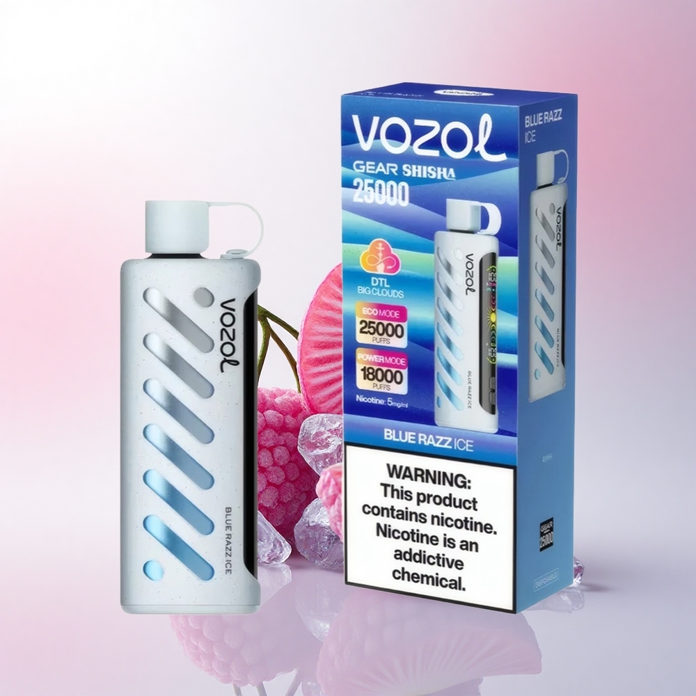 VOZOL Gear Shisha 25000 Puffs Blue Razz Ice - Dual Mesh 1000mAh