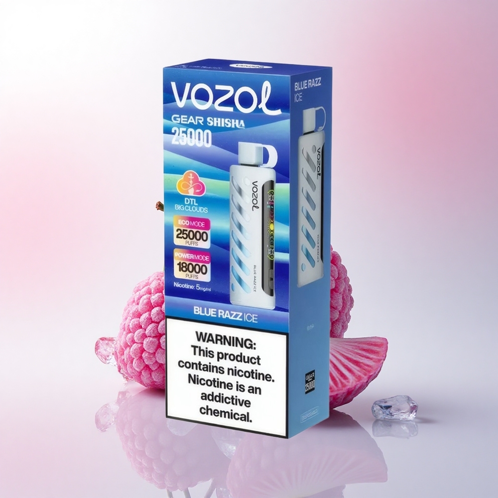 VOZOL Gear Shisha 25000 Puffs Blue Razz Ice - Dual Mesh 1000mAh