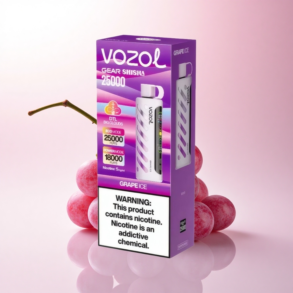 VOZOL Gear Shisha 25000 Puffs Grape Ice Dual Mesh 1000mAh