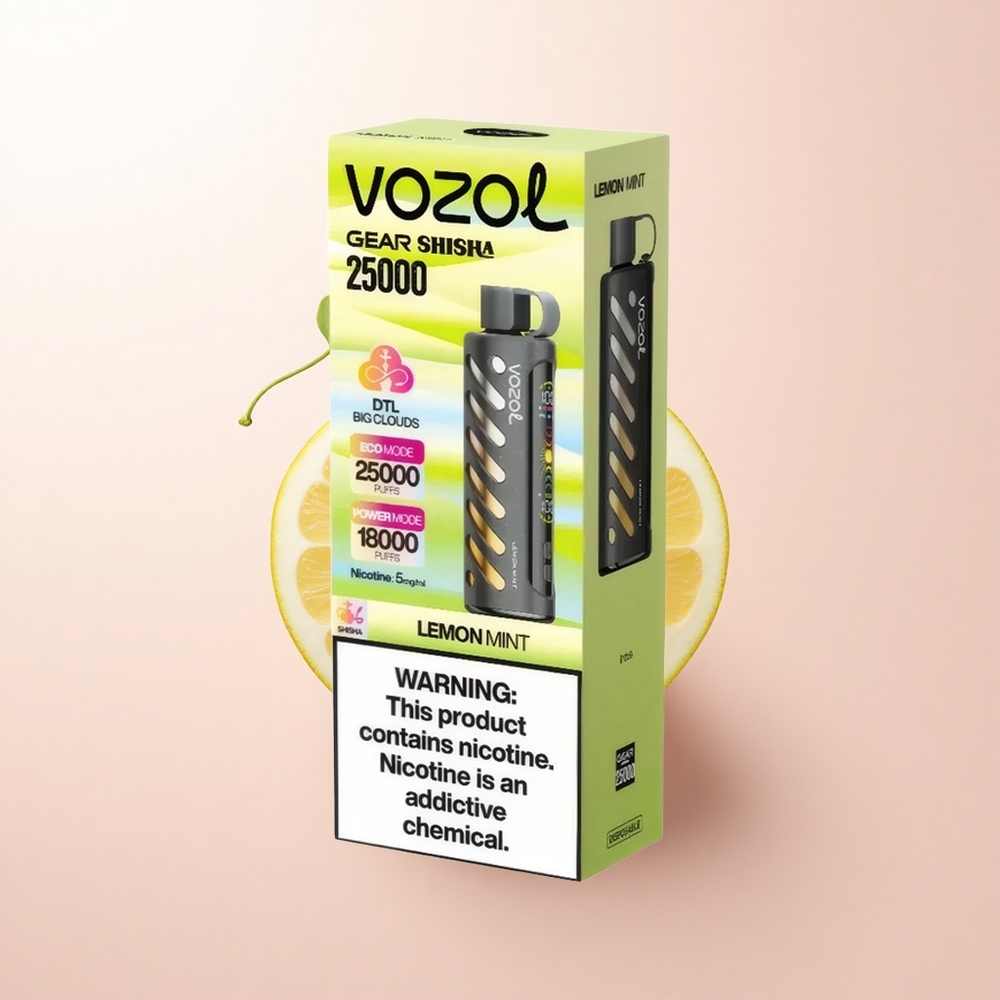 VOZOL Gear Shisha 25000 Puffs Lemon Mint 1000mAh Dual Mesh