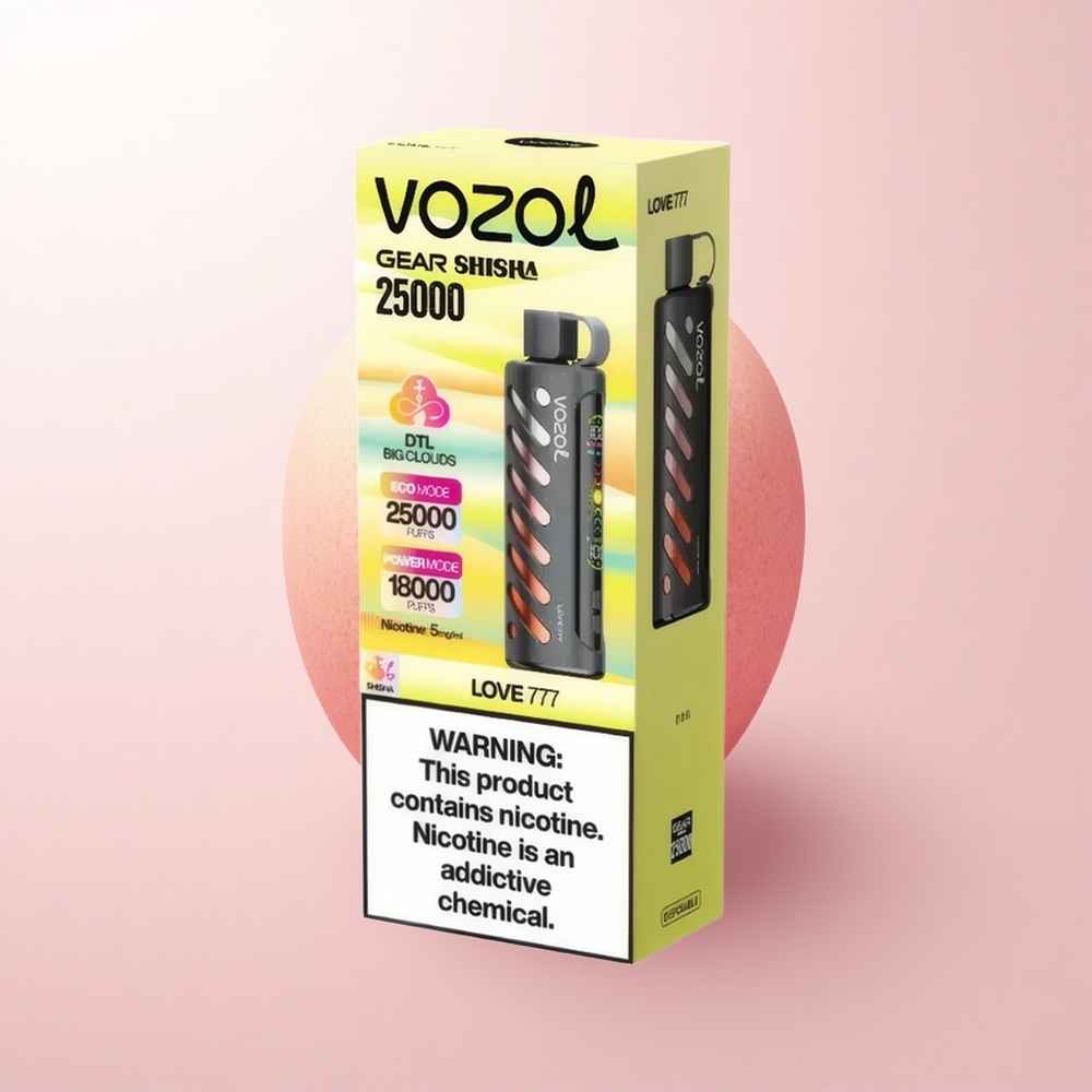 VOZOL Gear Shisha 25000 Puffs Love 777 1000mAh 5mg Nicotine Dual Mesh