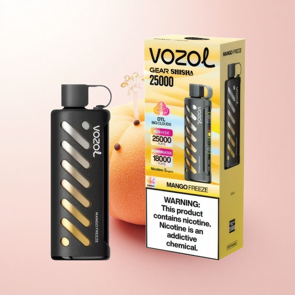 VOZOL Gear Shisha 25000 Puffs Mango Freeze with Dual Mesh & 5mg Nicotine