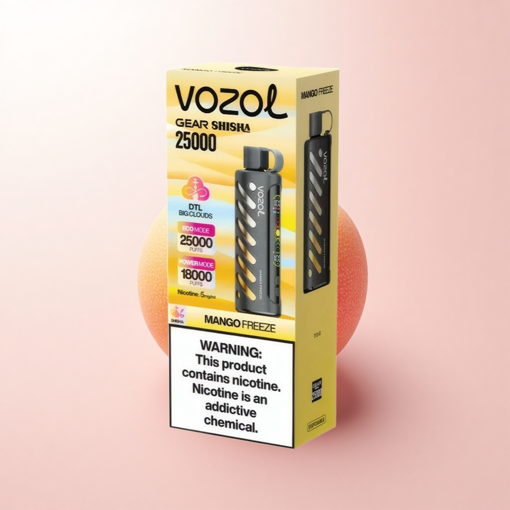 VOZOL Gear Shisha 25000 Puffs Mango Freeze with Dual Mesh & 5mg Nicotine
