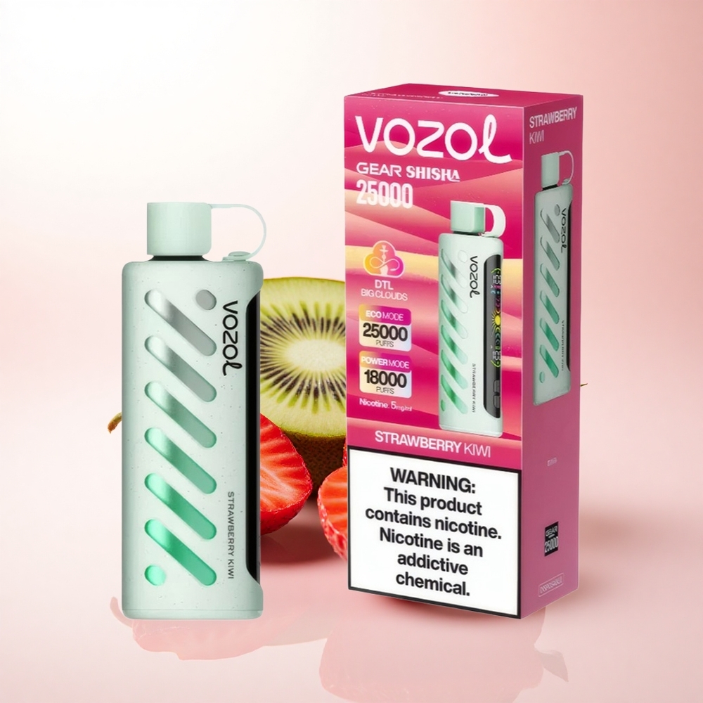 VOZOL Gear Shisha 25000 Puffs Strawberry Kiwi 1000mAh Dual Mesh