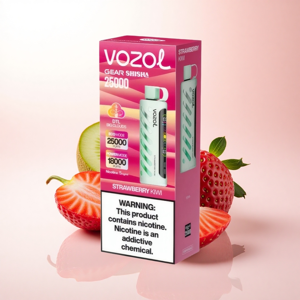 VOZOL Gear Shisha 25000 Puffs Strawberry Kiwi 1000mAh Dual Mesh