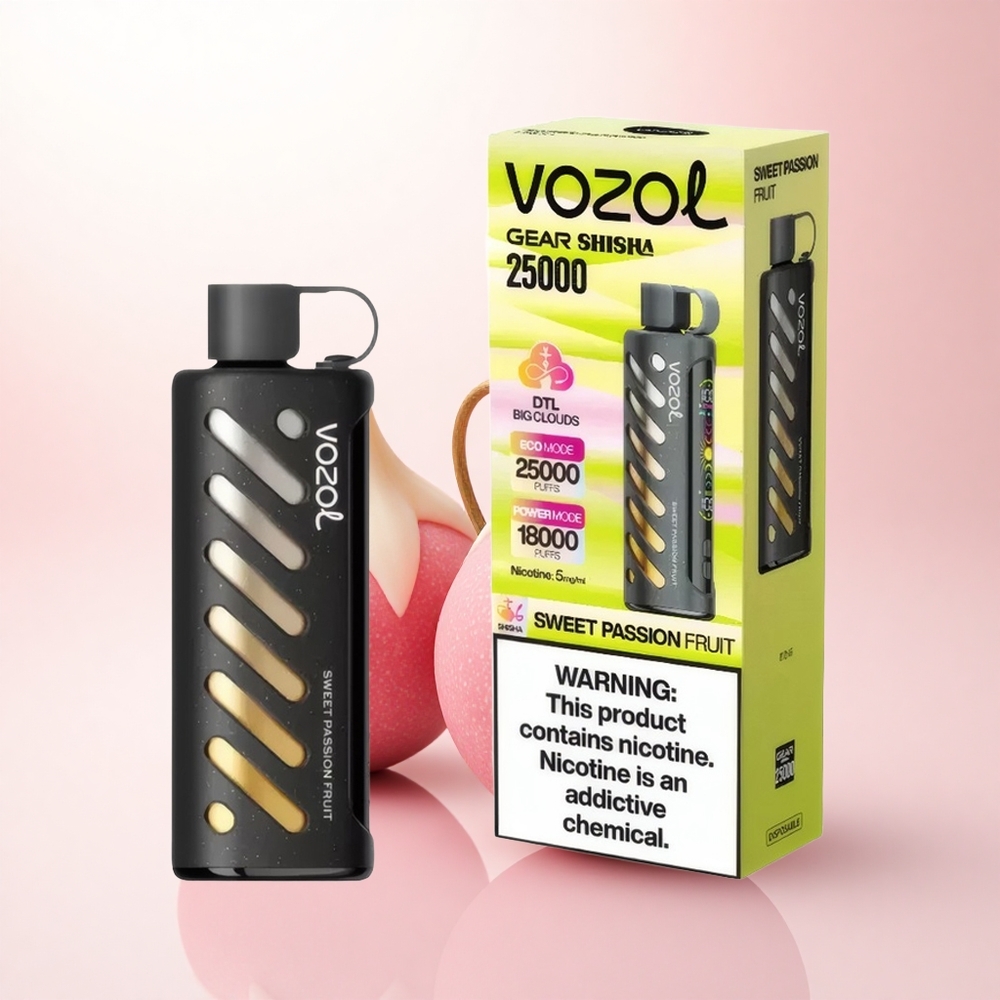 VOZOL Gear Shisha 25000 Puffs Sweet Passion Fruit Dual Mesh 5mg Nicotine 1000mAh