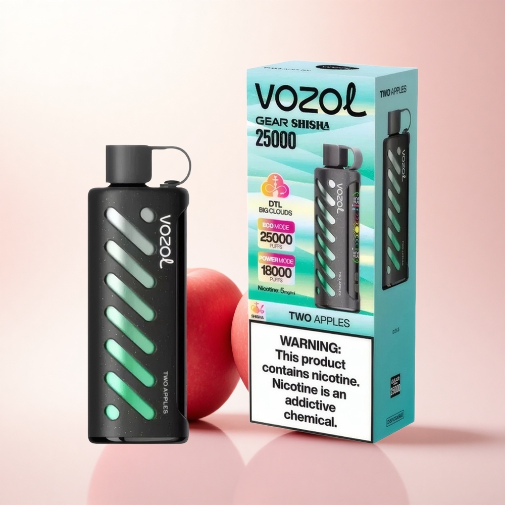 VOZOL Gear Shisha 25000 Puffs Two Apples Dual Mesh 1000mAh 5mg Nicotine