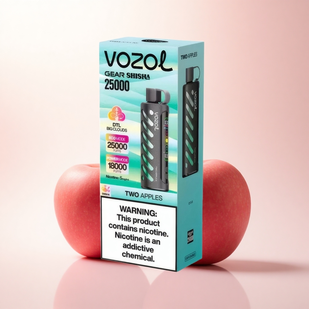 VOZOL Gear Shisha 25000 Puffs Two Apples Dual Mesh 1000mAh 5mg Nicotine